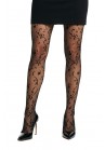 Collant Voile Noir Fantaisie Arabesques Élégantes