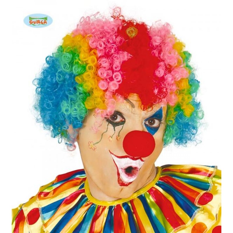Perruque pop clown multicolore