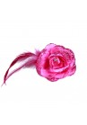 Pince Broche Mariage Fleur Tissu Scintillant Strass Rose Fushia