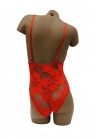 Body Provocant Transparent Dentelle Rouge