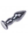 Gode Anal Tige Butt Plug Picket Verre Noir