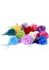 Pince Broche Mariage Fleur Tissu Scintillant Strass (Bleu, Rose, Vert, Beige, Marron, Rouge, Violet, Gris, Noir, Blanc, Jaune)