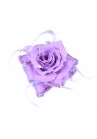 Broche Elastique Mariage Fleur Tissu Scintillante Paillette Violet