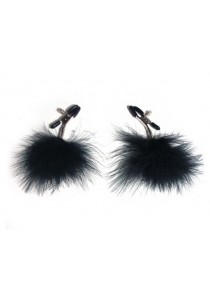 Pinces Tétons Plumes Noir FEATHERED CLAMPS 