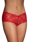 Culotte Bandeau Dentelle Croisillon Rouge