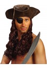 Widmann Perruque Pirate Chapeau Cuir Tricorn