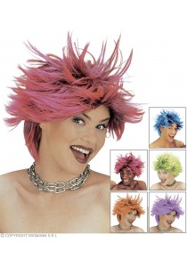 Widmann Perruque Cheveux (Bleu, Rose, Violet, Orange, Vert)