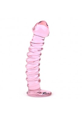 Gode en Verre Fusée Glass Large Liane Rose Courbé