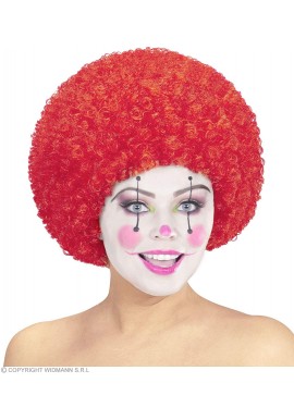 Widmann Perruque Bouclé Afro Clown Rouge 