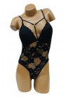 Body Provocant Transparent Dentelle Noir