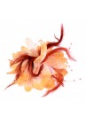 Pince Broche Elastique Mariage Fleur Tulle Dentelle Perlée Orange