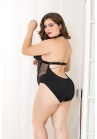 Body Dentelle Broderie Noir Plus Size