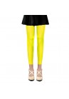 Collants Voile Opaques 50 Deniers Sans Pied Leggings Jaune Fluo