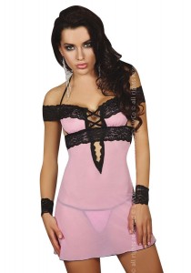 Livco Corsetti Cajsa Nuisette Rose Noir 