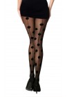 Collant Voile Noir Fantaisie Effet Couture Pois