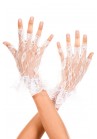 Gants Mitaines Courts Dentelle Ceremonie ( Blanc , Noir )