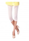 Collant Legging Court 3/4 Pied Mollet Nu Microfibre 50Den Blanc