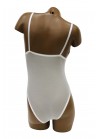 Body Laçage Micro Résille Bande Floral Blanc