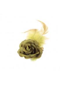 Pince Mariage Fleur Tissu Petit Rose Plumes (Gris, Vert, Bleu, Blanc, Rouge, Noir, Bleu, Rose, Violet)