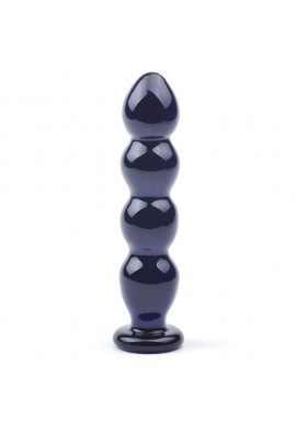 Gode Verre Tour Tige 4 Boules Beaded Noir
