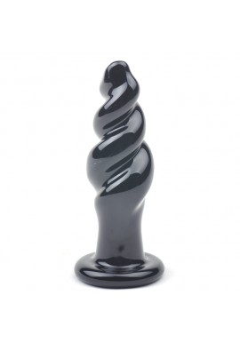 Gode Anal Plug Picket Verre Tournant Noir