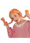 Widmann Perruque Fifi Brindacier Enfant Avec Tresses Orange