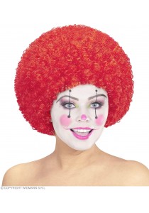 Widmann Perruque Bouclé Afro Clown Rouge 