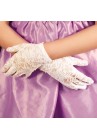 Gants Enfant de Cérémonie Mariage Fille Dentelle Blanc