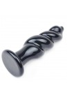 Gode Anal Plug Picket Verre Tournant Noir